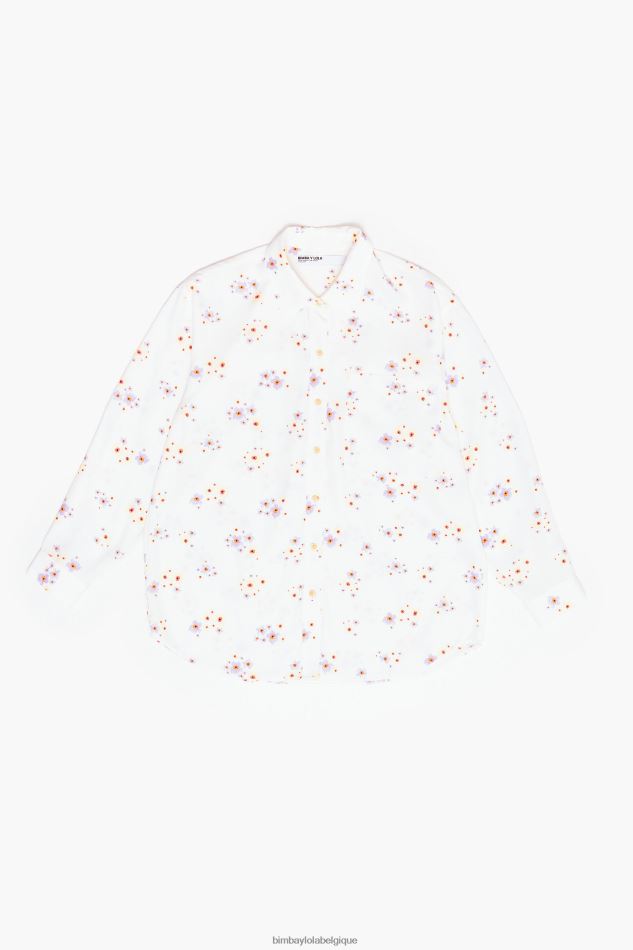 vêtements Bimba Y Lola chemise imprimée fleurs acryliques blanc HV4486337