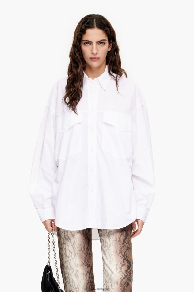 vêtements Bimba Y Lola chemise oversize en popeline blanc HV4486333
