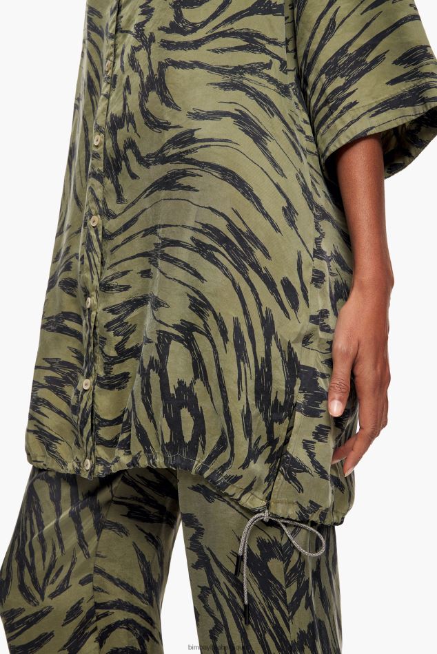 vêtements Bimba Y Lola chemise oversize à imprimé aile de papillon kaki HV4486323