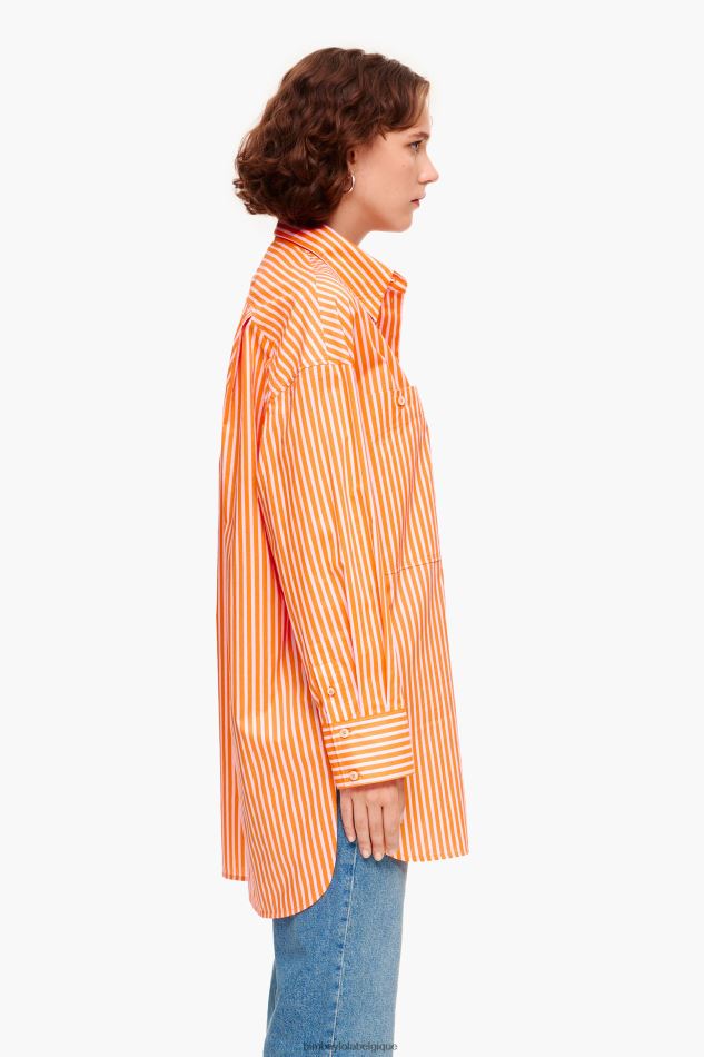vêtements Bimba Y Lola chemise oversize à rayures orange HV4486334