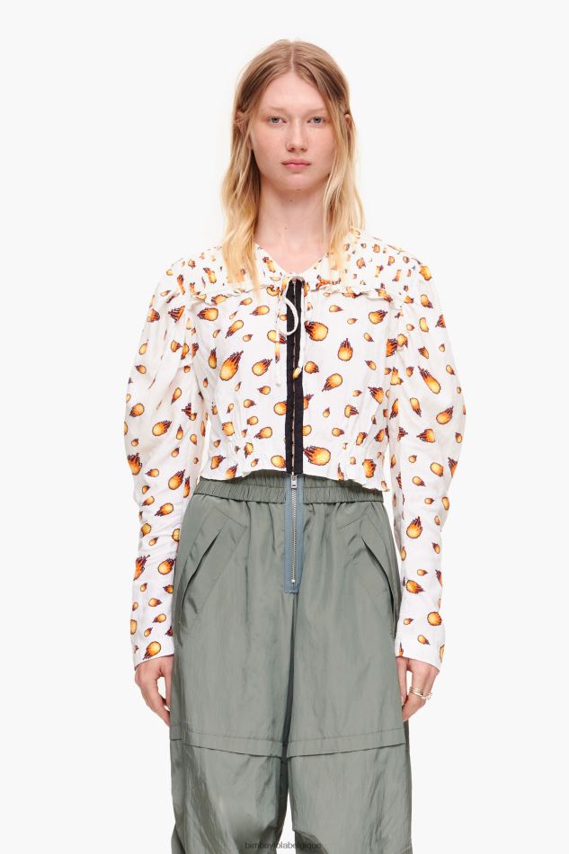 vêtements Bimba Y Lola chemisier court feu Ivoire HV4486343