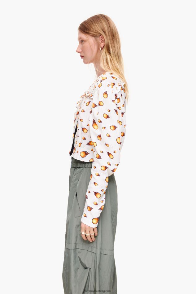 vêtements Bimba Y Lola chemisier court feu Ivoire HV4486343