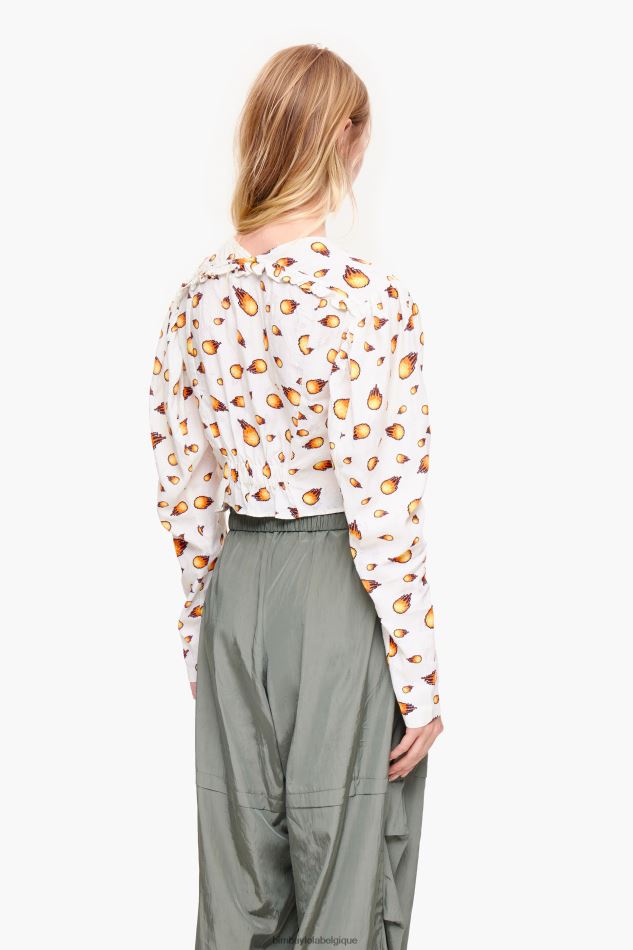 vêtements Bimba Y Lola chemisier court feu Ivoire HV4486343