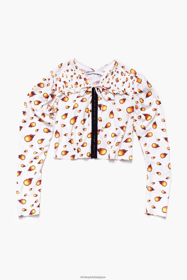 vêtements Bimba Y Lola chemisier court feu Ivoire HV4486343