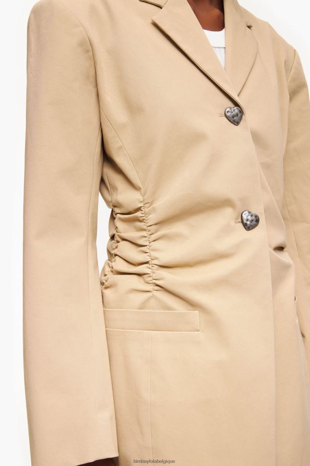 vêtements Bimba Y Lola blazer en coton chameau HV4486468