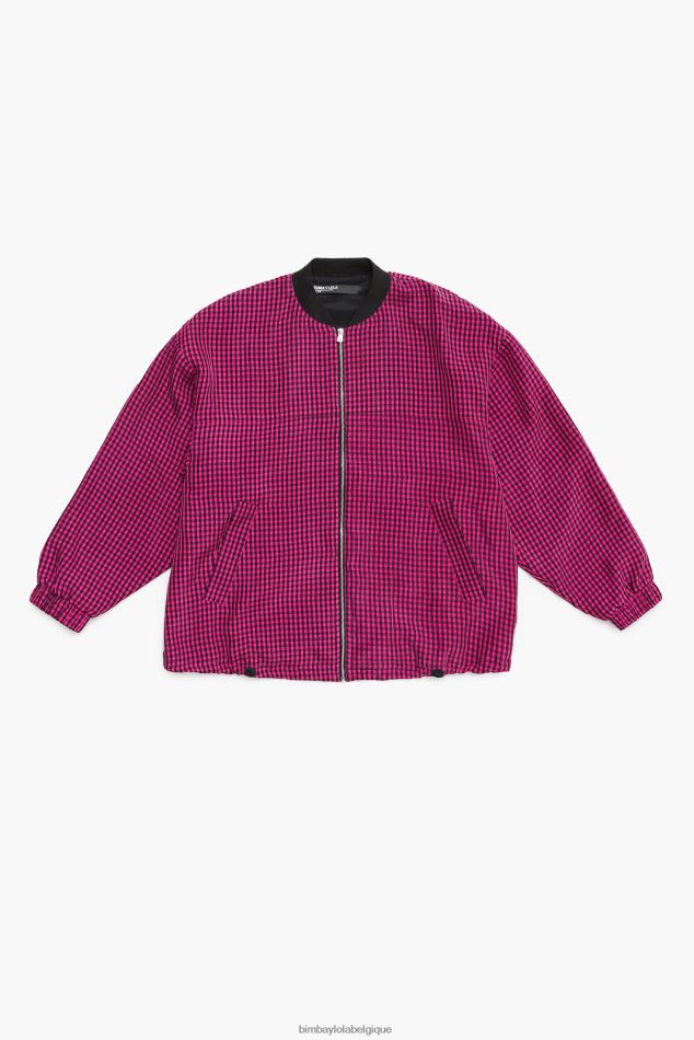 vêtements Bimba Y Lola bomber en cupro vichy fuchsia HV4486471