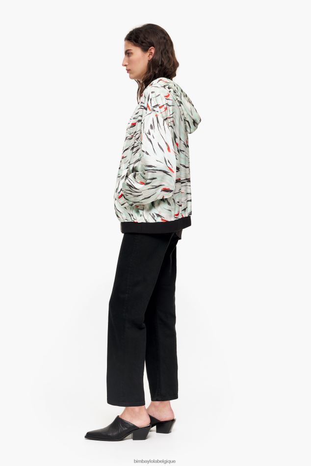 vêtements Bimba Y Lola bomber fluide imprimé ailes de papillon menthe HV4486490