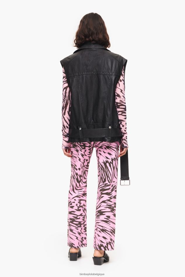 vêtements Bimba Y Lola gilet de motard en cuir noir HV4486477