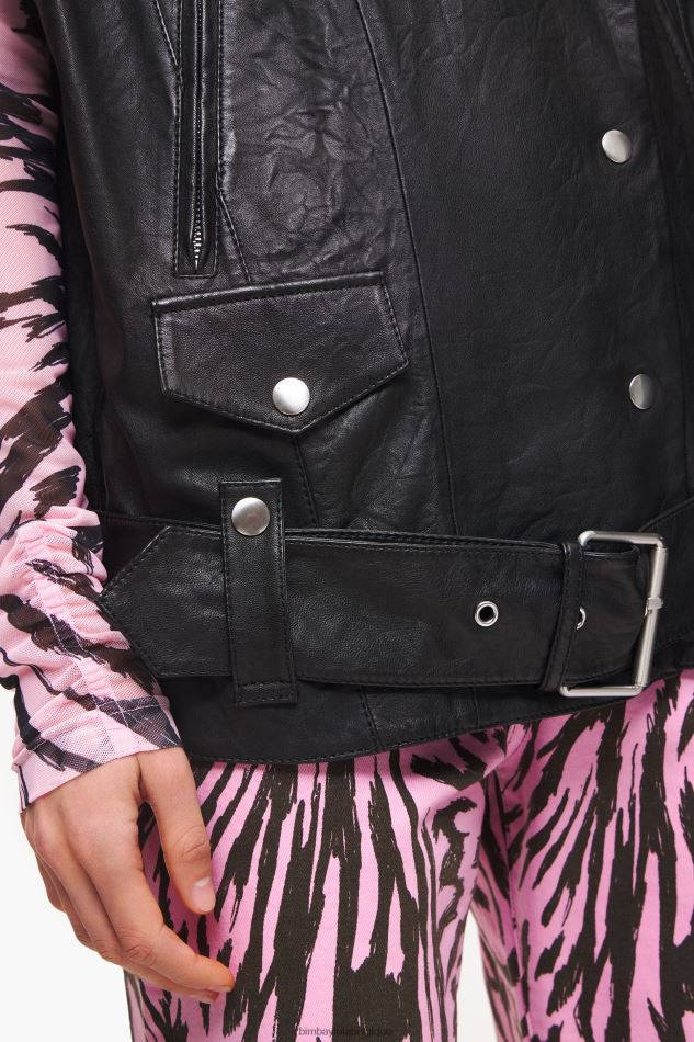 vêtements Bimba Y Lola gilet de motard en cuir noir HV4486477