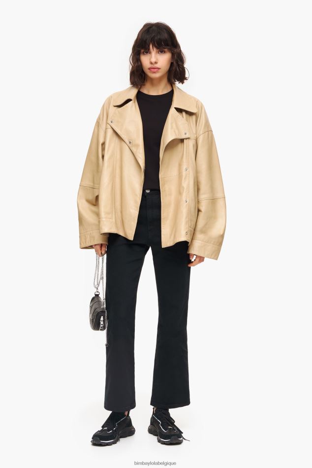 vêtements Bimba Y Lola veste de cuir chameau HV4486475