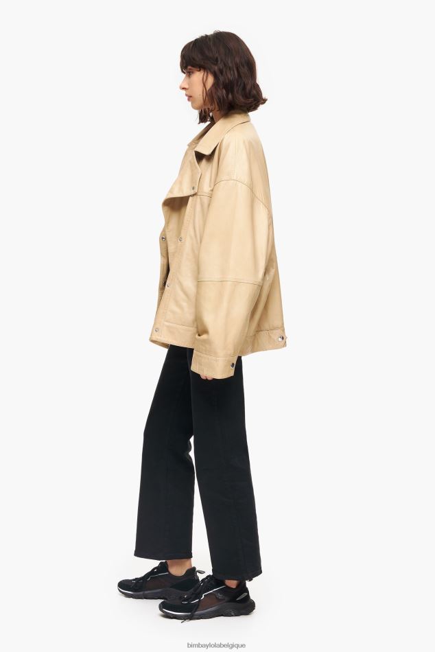 vêtements Bimba Y Lola veste de cuir chameau HV4486475