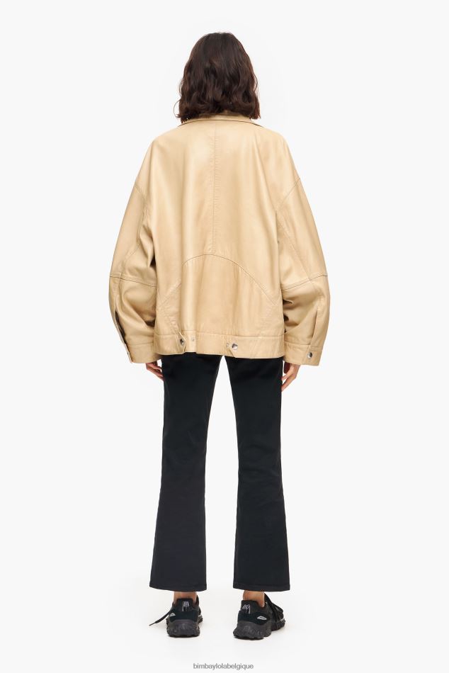 vêtements Bimba Y Lola veste de cuir chameau HV4486475