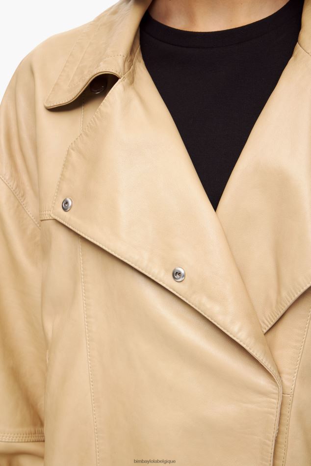 vêtements Bimba Y Lola veste de cuir chameau HV4486475