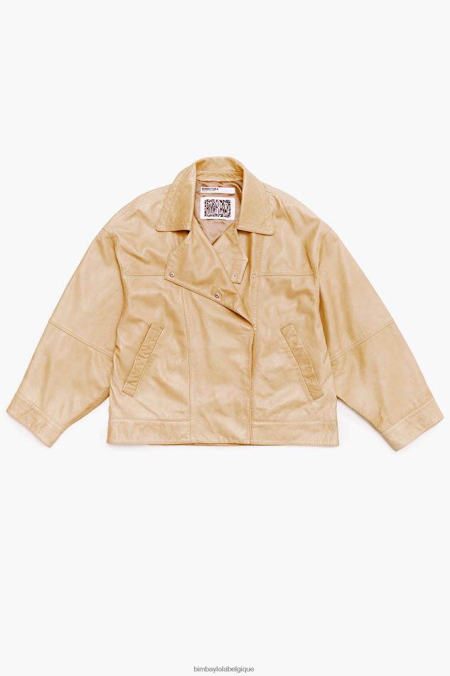 vêtements Bimba Y Lola veste de cuir chameau HV4486475