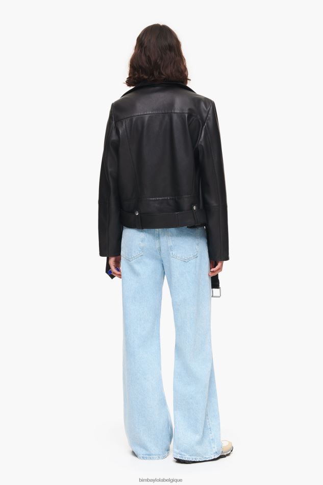 vêtements Bimba Y Lola veste de motard en cuir noir HV4486474