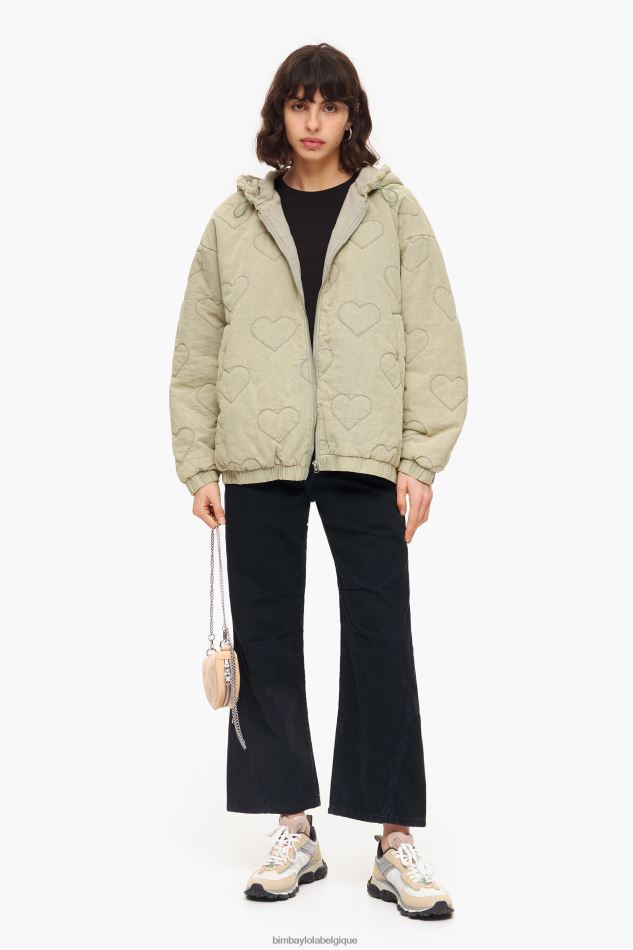 vêtements Bimba Y Lola veste matelassée à cœurs vert HV4486488