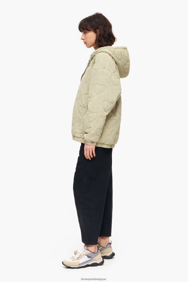 vêtements Bimba Y Lola veste matelassée à cœurs vert HV4486488
