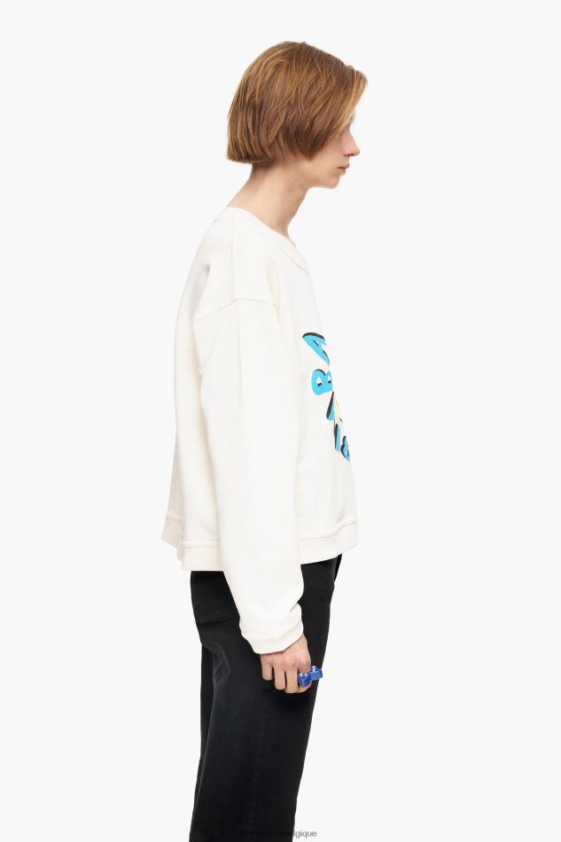 vêtements Bimba Y Lola sweat boxy logo banane Ivoire HV4486495