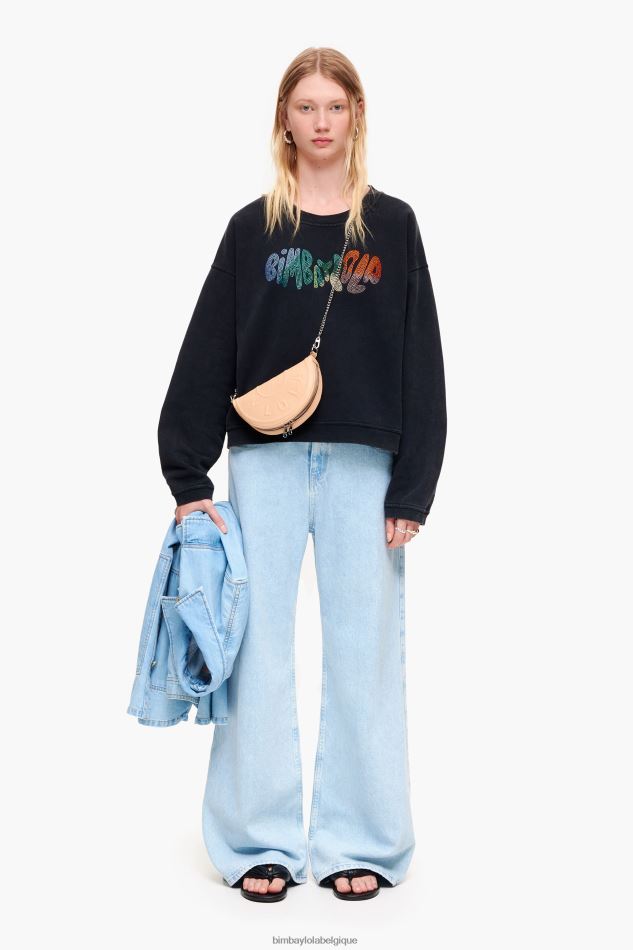 vêtements Bimba Y Lola sweat à logo carré noir HV4486497