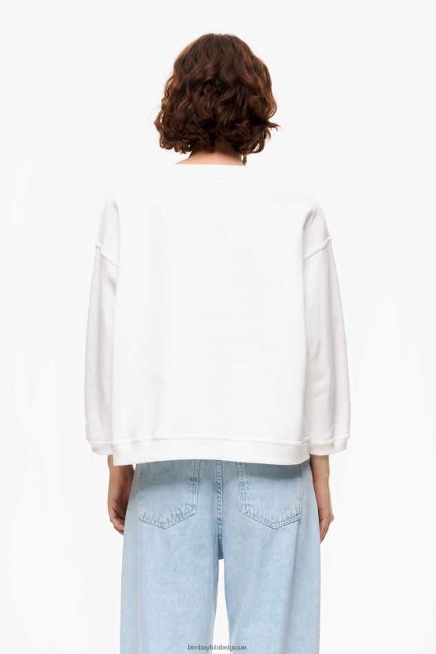 vêtements Bimba Y Lola sweat à logo imprimé Ivoire HV4486503