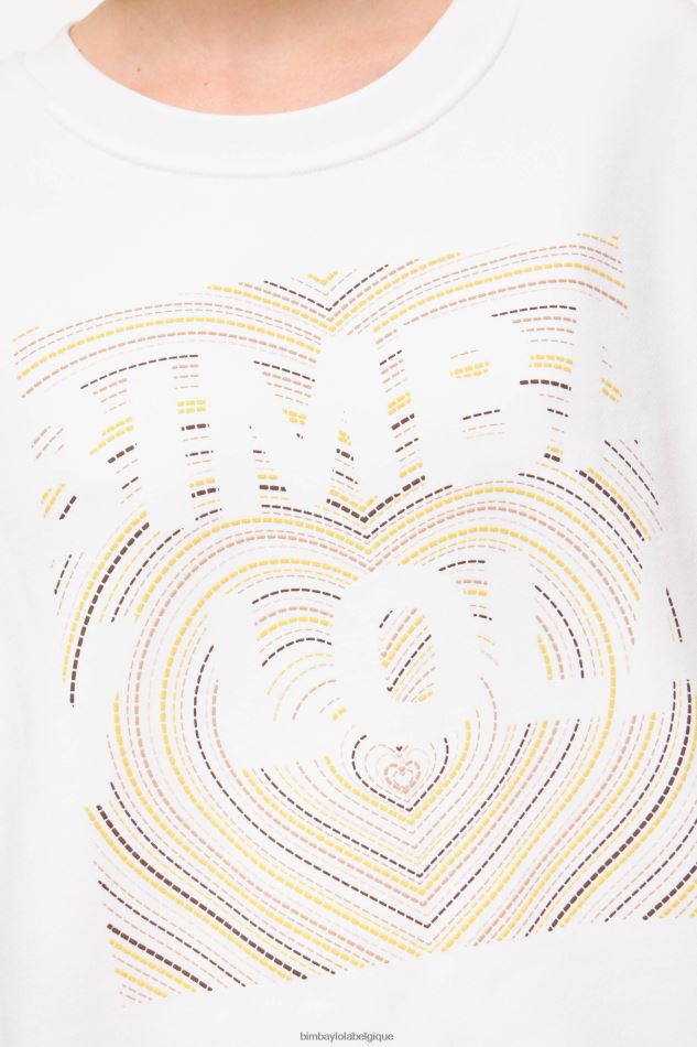 vêtements Bimba Y Lola sweat à logo imprimé Ivoire HV4486503