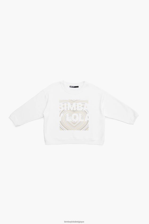 vêtements Bimba Y Lola sweat à logo imprimé Ivoire HV4486503