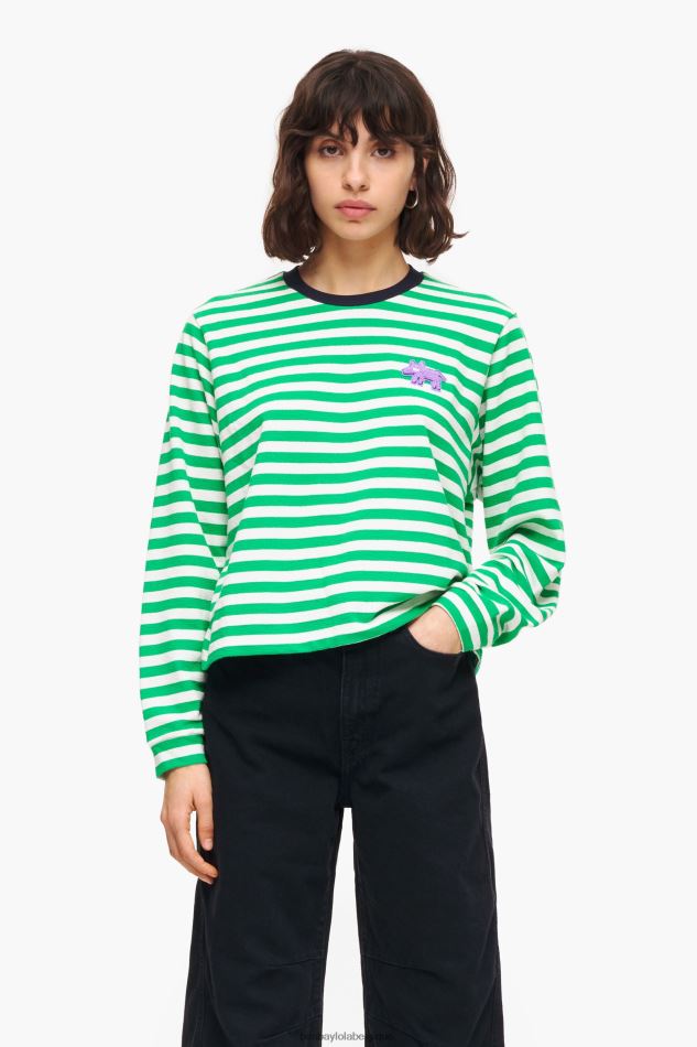 vêtements Bimba Y Lola T-shirt à rayures vert HV4486255