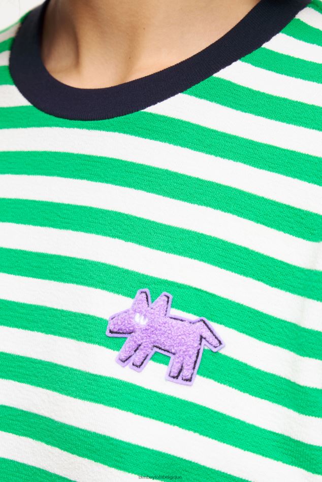 vêtements Bimba Y Lola T-shirt à rayures vert HV4486255