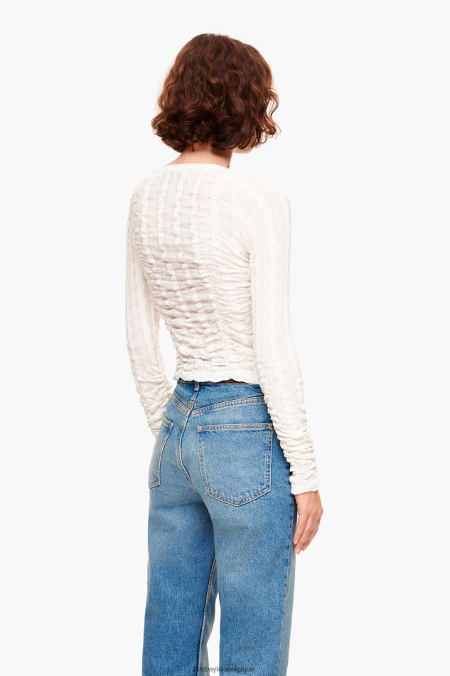 vêtements Bimba Y Lola t-shirt ajusté avec texture Ivoire HV4486312