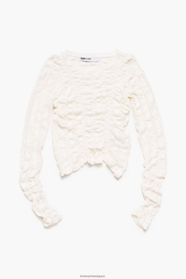 vêtements Bimba Y Lola t-shirt ajusté avec texture Ivoire HV4486312
