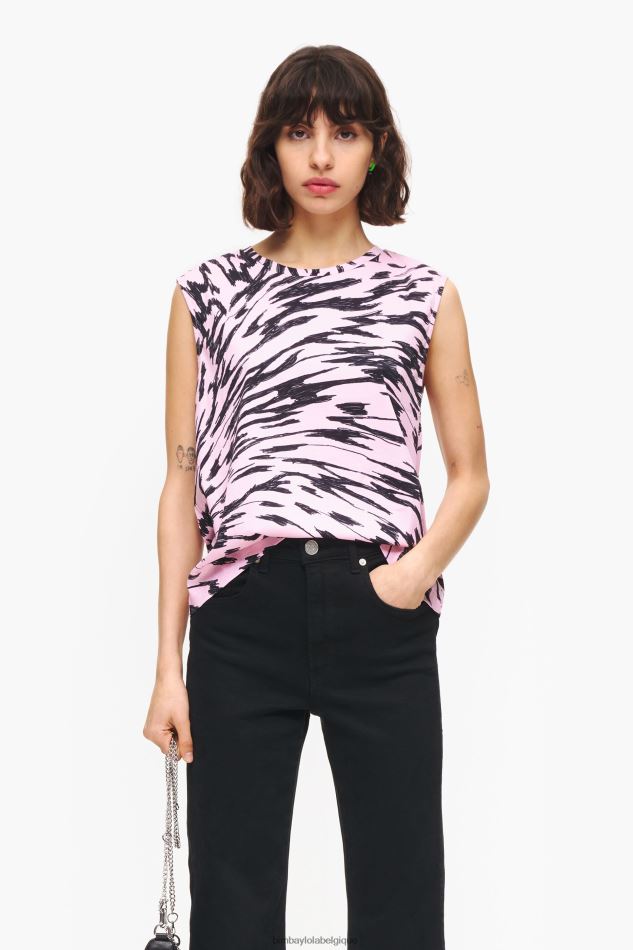 vêtements Bimba Y Lola t-shirt bicolore en coton à ailes de papillon rose HV4486299