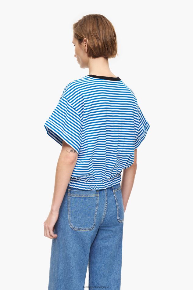 vêtements Bimba Y Lola t-shirt boxy à nœud Bleu et blanc HV4486322
