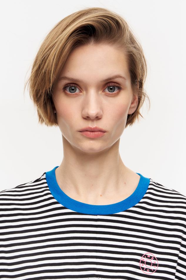 vêtements Bimba Y Lola t-shirt boxy à nœud noir et blanc HV4486320