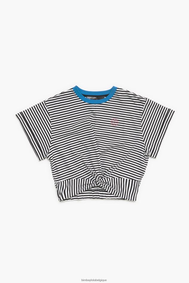 vêtements Bimba Y Lola t-shirt boxy à nœud noir et blanc HV4486320