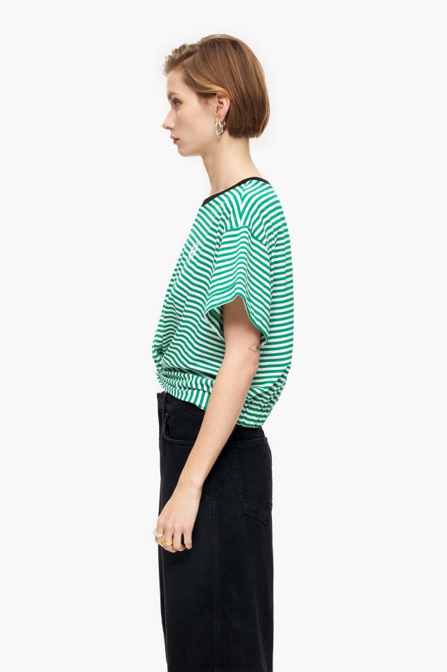 vêtements Bimba Y Lola t-shirt boxy à nœud vert et blanc HV4486321