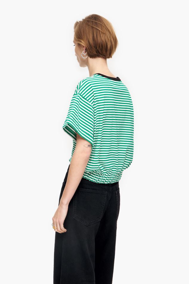 vêtements Bimba Y Lola t-shirt boxy à nœud vert et blanc HV4486321