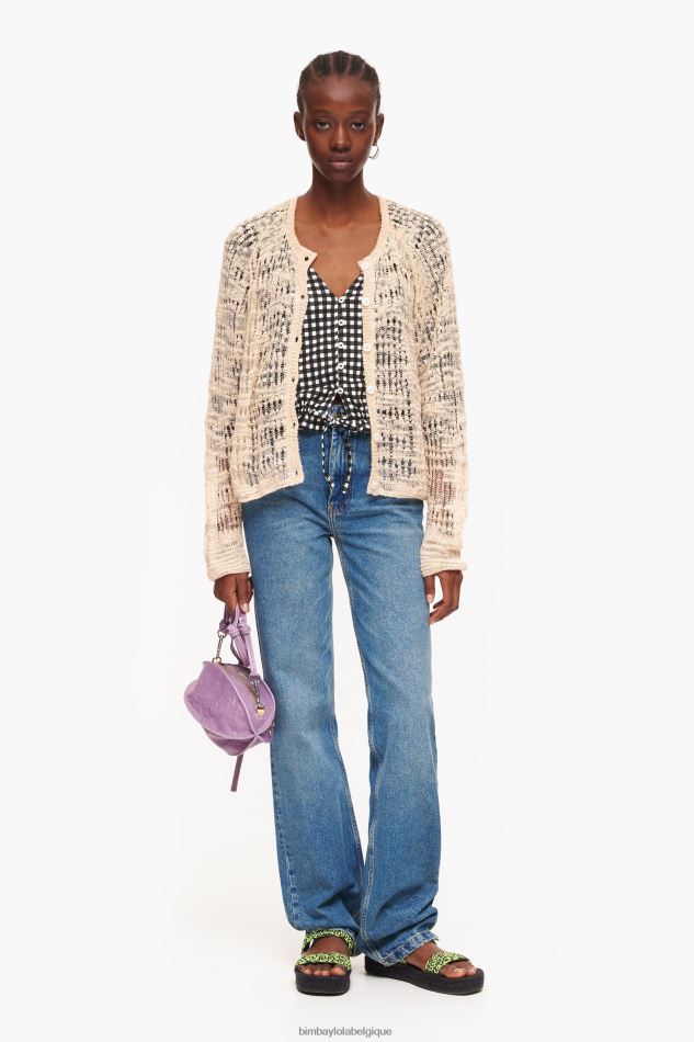 vêtements Bimba Y Lola t-shirt à carreaux noir HV4486290