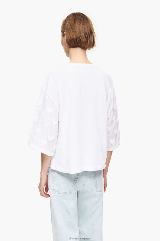 vêtements Bimba Y Lola t-shirt coeurs en coton blanc HV4486283