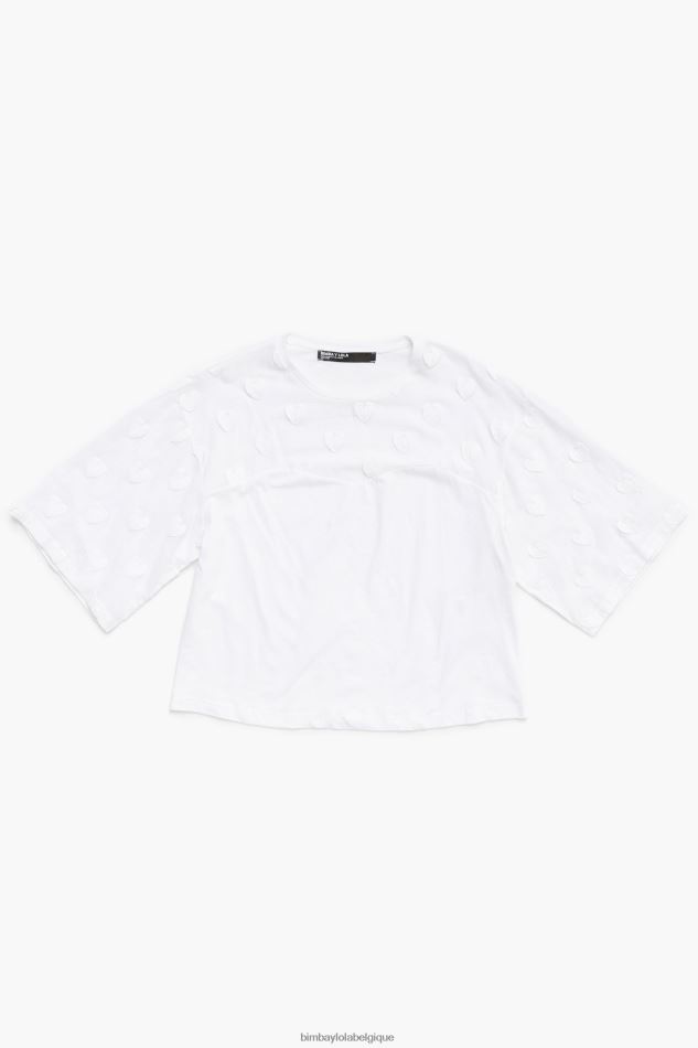 vêtements Bimba Y Lola t-shirt coeurs en coton blanc HV4486283