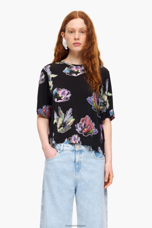 vêtements Bimba Y Lola t-shirt corail foncé gris HV4486266