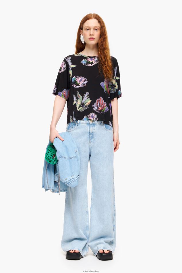 vêtements Bimba Y Lola t-shirt corail foncé gris HV4486266