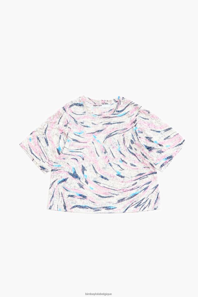 vêtements Bimba Y Lola t-shirt droit à imprimé ailes de papillon blanc HV4486302