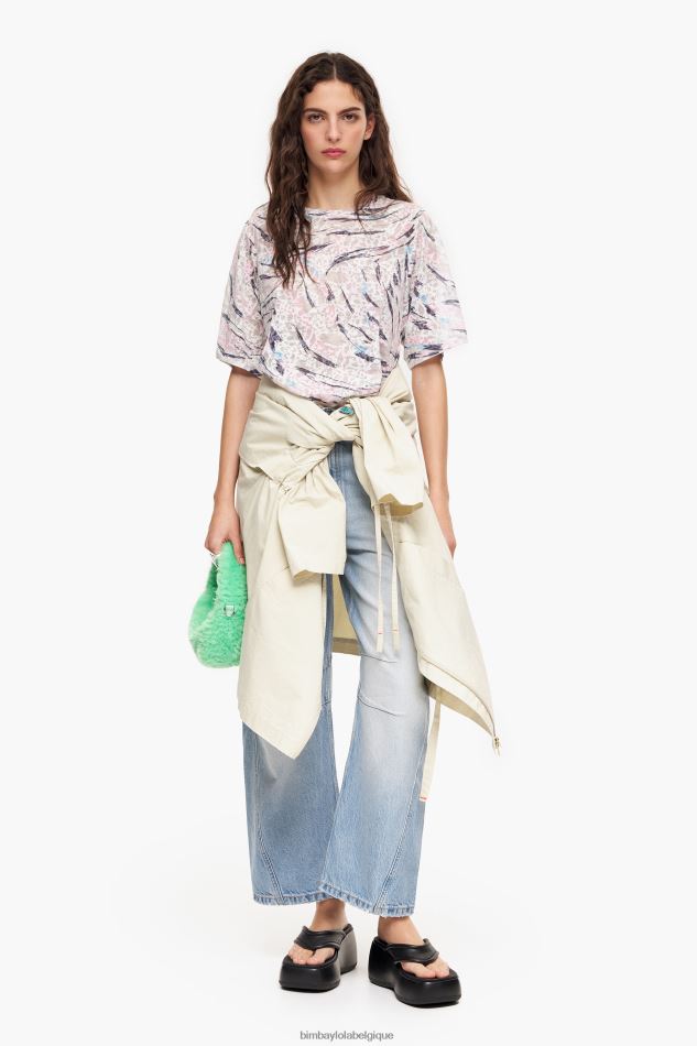 vêtements Bimba Y Lola t-shirt droit à imprimé ailes de papillon blanc HV4486302