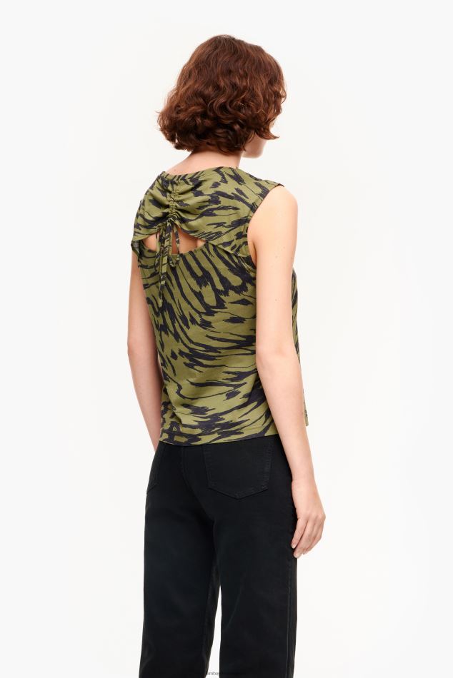 vêtements Bimba Y Lola t-shirt en coton imprimé ailes de papillon kaki HV4486298