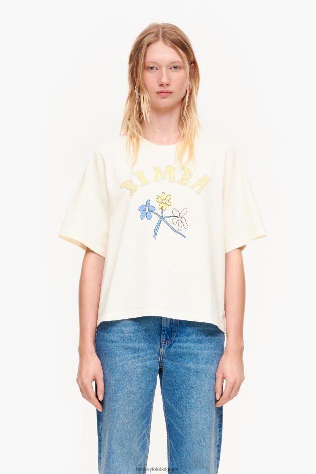 vêtements Bimba Y Lola t-shirt en coton à logo fleuri vanille HV4486269