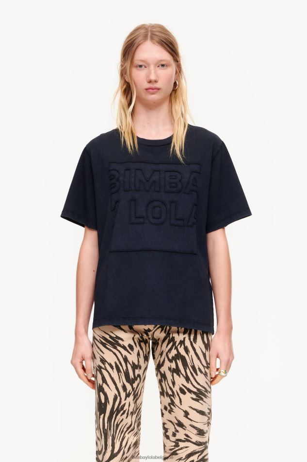 vêtements Bimba Y Lola t-shirt en coton à logo noir HV4486261