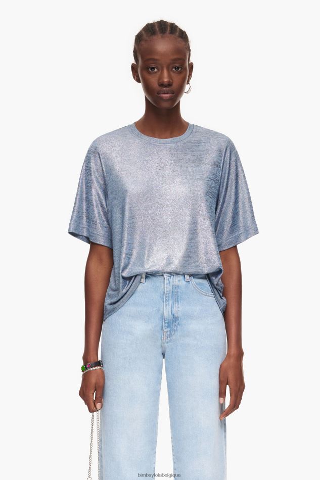 vêtements Bimba Y Lola t-shirt fleuret bleu fluide HV4486306