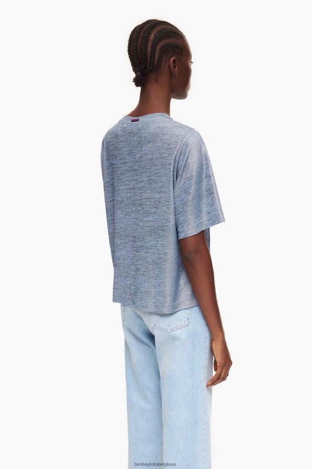 vêtements Bimba Y Lola t-shirt fleuret bleu fluide HV4486306