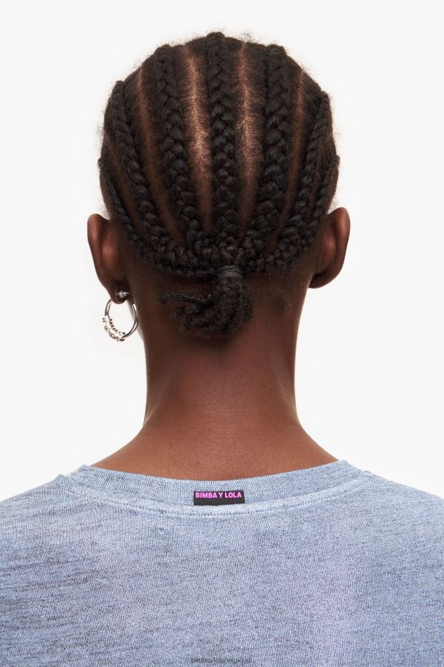 vêtements Bimba Y Lola t-shirt fleuret bleu fluide HV4486306