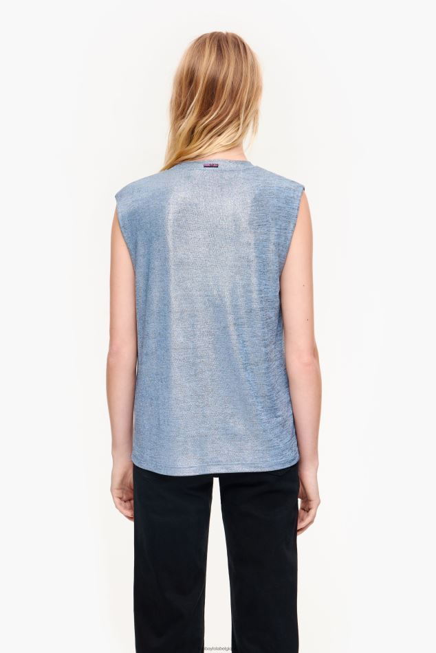 vêtements Bimba Y Lola t-shirt fluide court bleu HV4486309